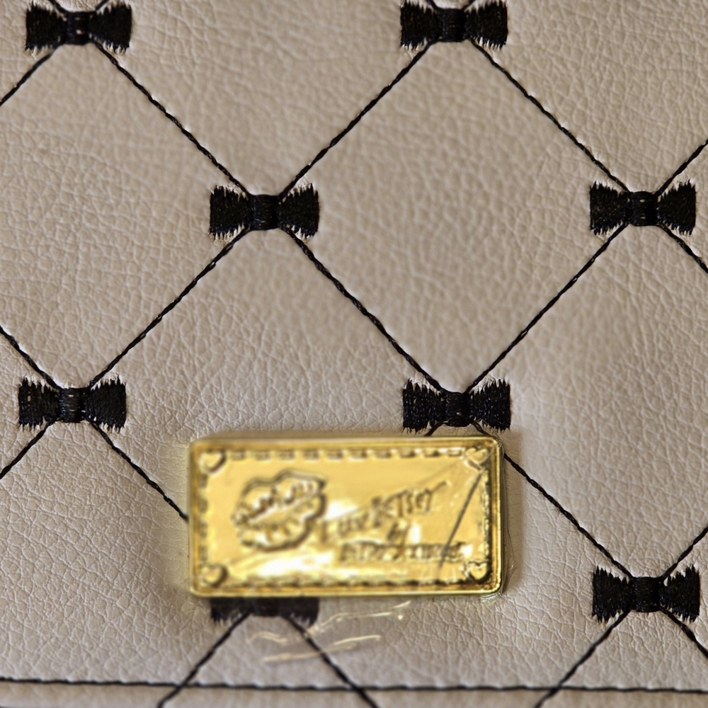 Betsey Johnson White and Black Quilted Wallet